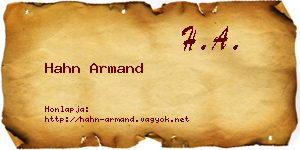 Hahn Armand névjegykártya